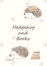 Hedgehog and Book -brown- 2 dot