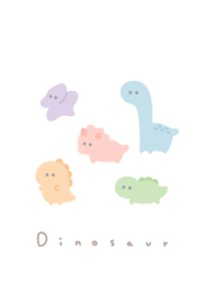 可愛的恐龍．white pastel