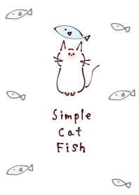 เรียบง่าย แมว ปลา สีขาวฟ้า