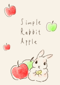 シンプル うさぎ りんご