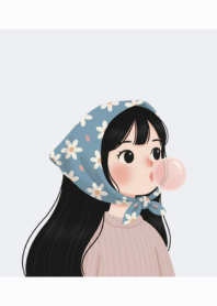 Daily Daisy Girl White and Blue theme