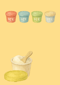 Summer ice cream on brown & yellow