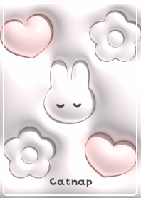 ピンク うさぎのうたた寝