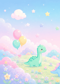 Lovely Pastel Dino and Friends 001