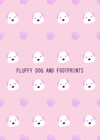 FLUFFY DOG AND FOOTPRINTS Theme PINK