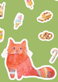 Sweets and cat moss green