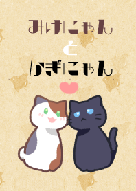 calico cat and black cat !