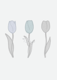 Tulip -  blue gray + ivory