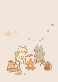 cute Cat autumn camping_Pattern version