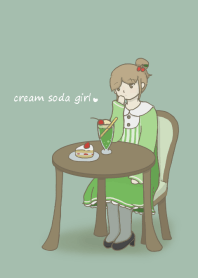 甜瓜汽水花車和女孩