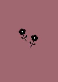 Dull pink and black flowers.