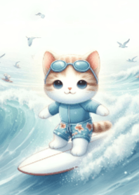 Cat and Surfing V.1