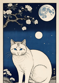 Cat under the Moon 9B98bd