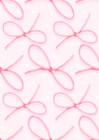 Minimal pink ribbon bow