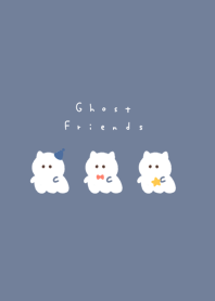 ねこおばけ。グレーブルー