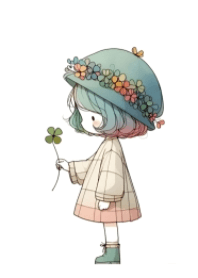 Cute Girl and a Clover V.63