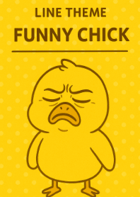 変顔するひよこ。