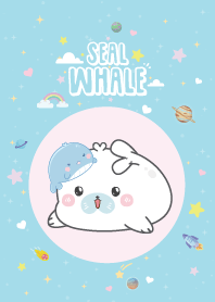 วาฬแมวน้ำอุ๋งๆ น่ารักมินิ สีฟ้าพาสเทล