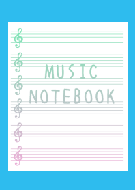 GRADIENT MUSIC NOTEBOOK-BLUE-GREEN