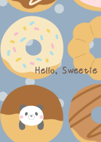 Panda and Donuts smoky blue dot