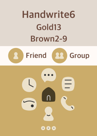 手書き6 ゴールド13 ブラウン2-9