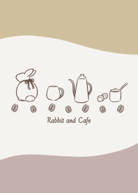 Rabbit and Cafe -beige pink-
