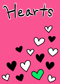 Hearts -vividpink+mintgreen-
