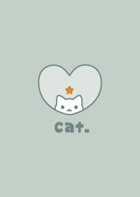 ねこお星さま[くすみグリーン]