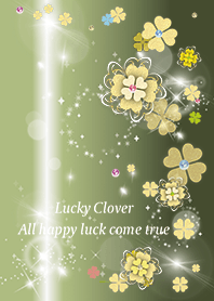 Yellow Green : Cute luck rising clover