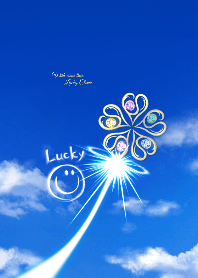 Lucky Smile 5 Leaf Clover In The Sky 1 Line Theme Line Store