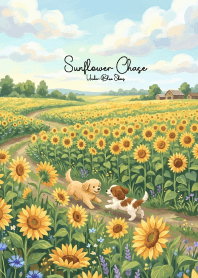 Sunflower Chase Under Blue Skies
