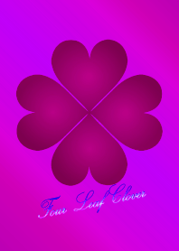 風水 四葉のクローバー purple