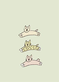 running smiling cats