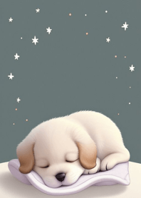 Anak anjing lucu yang sedang tidur doh