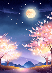 Beautiful night cherry blossoms#10