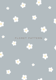 Floret Pattern Blue Greige.
