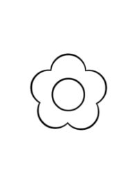 モノクロふらわー　白　シンプル