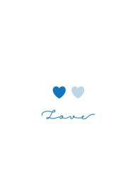 Pair Hearts :white blue