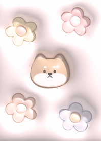pink Plump dog and flowers 10_2