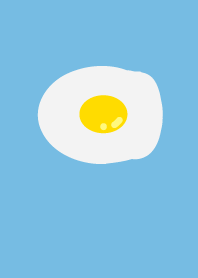 Simple fried egg sky blue
