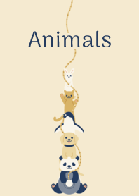 Animal 002-2 (Beige/Navy Blue)