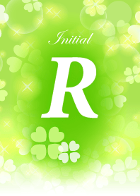 【R】イニシャル❤️幸運のクローバー 黄緑