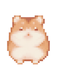 Hamster Pixel Art Theme  BW 04