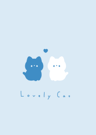 Lovely Cat (fluffy)/ blue white