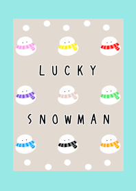 NINE LUCKY SNOWMEN-SNOWMAN-BLUE GREENj