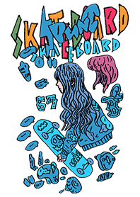 STREET SKATEBOARD GIRL GRAFFITI 010B