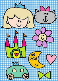 (princess theme(blue check) )