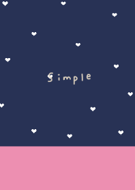 Navy pink with small heart pattern.