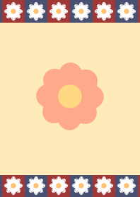 Simple retro square floral pattern