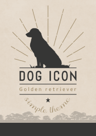 DOG ICON - ゴールデンレトリバー - BLACK